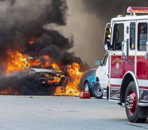 As a police officer, you have a good chance of being first to a vehicle fire.
