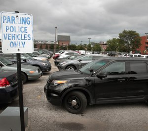 A Ford Explorer based Police Interceptor sits in a police station parking lot on August 4, 2017 in Chicago, Illi. (Scott Olson/Getty Images/TNS)