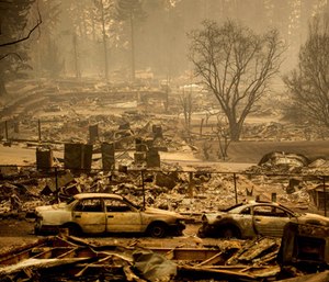 More than a dozen coroner search and recovery teams looked for human remains from a Northern California wildfire that killed at least 42. (Photo/AP)