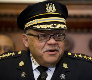In this Wednesday, Oct. 14, 2015, file photo, Philadelphia Police Commissioner Charles Ramsey speaks during a news conference at City Hall in Philadelphia.