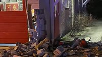 Video: Pickup truck slams into NJ firehouse after fiery crash