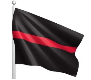 A group of 20 Newton city councilors have proposed this design for the thin red line flag to be reinstated at the fire department's Station 4 after a version resembling the American flag was removed earlier this month.