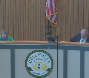 The Belleville City Council voted unanimously on Friday to lay off or furlough 56 public employees, including four firefighters and two police officers. (Photo/Belleville City Council YouTube)