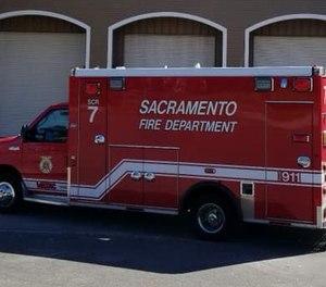 Sacramento Fire Department officials say a group of juveniles got inside an ambulance and started to drive it away before jumping out while it was still moving.
