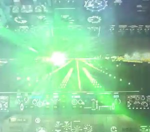 A Colorado paramedic was injured after a green laser beam was pointed at a Flight for Life aircraft, striking her eyes.