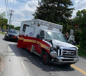 A Reading Fire Department ambulance was stolen during a medical call on Monday and pursued by state police until it crashed.