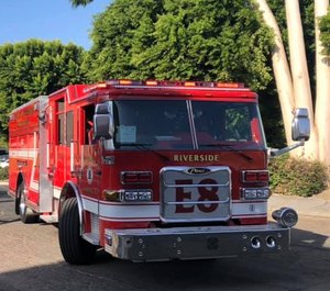The Riverside Fire Department's Engine 8 was stolen while firefighters were rendering aid to a patient on Thursday, officials said.