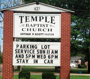 Temple Baptist in Greenville, Miss. has been holding drive-in services for congregants during the coronavirus outbreak.