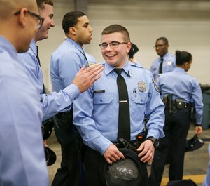 Benson Churgai, 24, is the first openly-transgender recruit to graduate from the Philadelphia Police Academy.