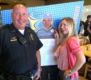 P1 columnist Heather Cotter joined the Goodyear Police Department in celebrating the first National Coffee with a Cop Day. (Photo/PoliceOne)