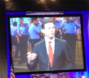 Keynote speaker FBI Director James Comey shared the priorities of the FBI at IACP 2014.
