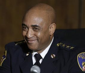 A Monday, Feb. 11, 2013 file photo shows Baltimore Police Commissioner Anthony Batts at Girard College, in Philadelphia.