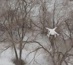 A snapshot of the drone in action.