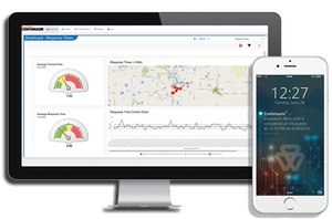 The Continuum system on a computer monitor and smartphone.