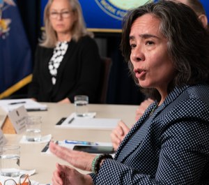 Dr. Oxiris Barbot, NYC Health Department Commissioner, speaks at a coronavirus press conference at the governor's Manhattan office March 2, 2020.