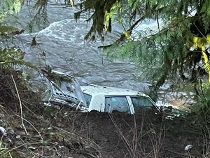 Cowlitz 2 Fire & Rescue found the crashed car and rescued the driver Saturday morning.