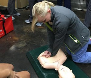 The Hands-Only CPR method involves two steps: first, call 9-1-1, and then begin chest compressions and continue until medics arrive.