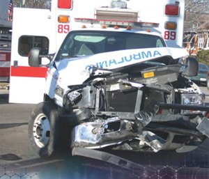 While transporting the patient to the long-term care facility, the ambulance is involved in a crash. (Courtesy photo)