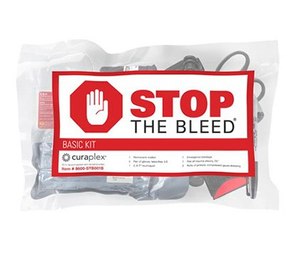 The Stop the Bleed initiative was designed to provide bystanders with the tools and knowledge to provide immediate and effective hemorrhage control. Bleeding control kits should be placed next to AEDs in order for both to be associated with the ability to save lives.