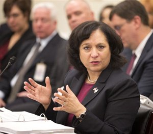 In this April 12, 2013 file photo, Drug Enforcement Administration (DEA) Administrator Michelle Leonhart testifies on Capitol Hill in Washington.