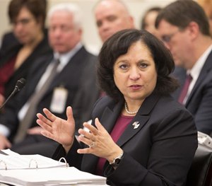 In this April 12, 2013 file photo, Drug Enforcement Administration (DEA) Administrator Michele Leonhart testifies on Capitol Hill in Washington.