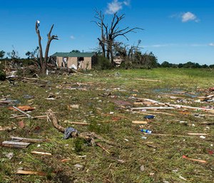Debris lies on the ground in Canton, Texas. (Sarah A. Miller/Tyler Morning Telegraph via AP)
