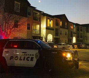 A Denton police officer was stabbed by a suspect who advanced on two officers responding to a disturbance call. (Photo/TNS)