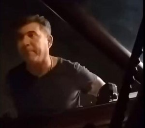 A video posted on Facebook shows Jerald Alderman yelling at three people in a car. (Photo/TNS)