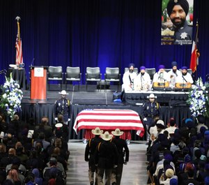 Police officers from Texas, Louisiana, New York and Canada were some of thousands who gathered to remember HSCO Deputy Sandeep Dhaliwal. (Photo/Harris County Sheriff's Office)