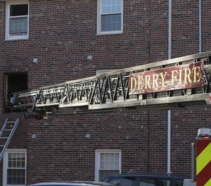 The Derry Fire Department said one firefighter was injured at the scene of an apartment fire that was caused by discarded cigarettes.