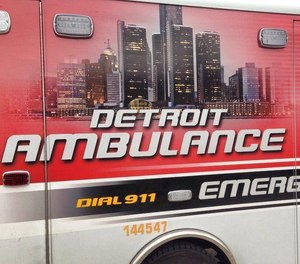 A stolen ambulance was one of two Detroit Fire Department vehicles involved in separate crashes on Sunday. (Photo/City of Detroit Fire Department Facebook)