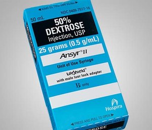 50% dextrose box.