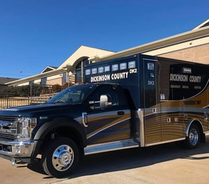 Dickinson County EMS's Medic 2 recently returned after going through a nearly year-long remounting and rehabbing process. Officials say remounting the 10-year-old ambulance, rather than purchasing a new ambulance, saved the the county about $96,000. (Photo/Dickinson County EMS Facebook)