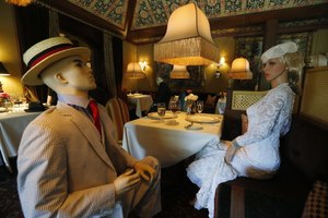 Mannequins provided social distancing at the Inn at Little Washington as they prepared to reopen their restaurant in Washington, Va., back in May. Image: AP Photo/Steve Helber