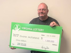 “I’m just in amazement that I won!” McFarland told lottery officials. “I had to call my wife into the room to confirm that I was seeing what I was seeing.”