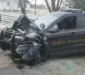 Officer Bob Stump was seriously injured when his patrol vehicle was struck head-on in January 2020.
