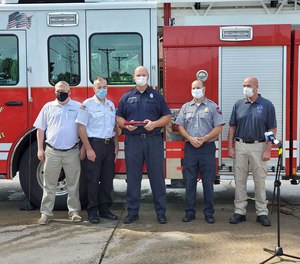 Omaha Firefighter Drew Gerken received the National Firefighter Hero Award from the National Fallen Firefighters Foundation and Maglite for his volunteer work helping families get back on their feet after devastating fires.