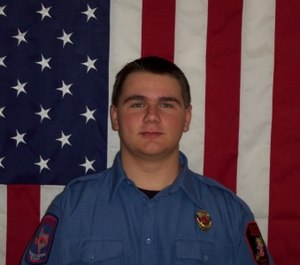 Granite Shoals Firefighter-EMT Dustin Short was seriously injured rescuing a person from a burning building while off duty on Tuesday. (Photo/Granite Shoals Fire Rescue)