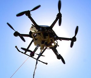 An experimental study in Sweden suggests drones equipped with heart defibrillators could help with response times for out-of-hospital cardiac arrest. Drones arrived at the scene of cardiac arrests almost 17 minutes faster on average than ambulances in a study in rural Sweden. (AP Photo/Nati Harnik)