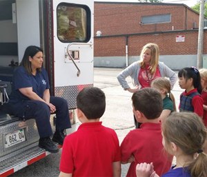 Monroe County EMS educating children on what to expect if they or someone they know is transported by an ambulance.