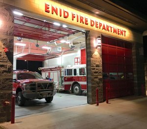 The Enid Fire Department received $6,000 from Koch Fertilizer, which praised the department for protecting the community and the company's Enid site. Enid/Garfield County Emergency Management also received a $4,000 donation from Koch. (Photo/Enid Fire Department Facebook)