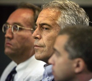 In this July 30, 2008 file photo, Jeffrey Epstein appears in court in West Palm Beach, Fla. Epstein has died by suicide while awaiting trial on sex-trafficking charges, says person briefed on the matter, Saturday, Aug. 10, 2019. (AP Photo/Palm Beach Post, Uma Sanghvi, File)
