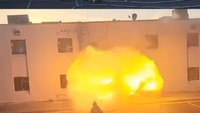 Watch: Close call as fiery blast envelops Va. firefighter