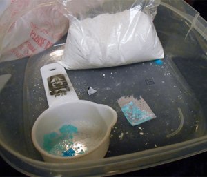 Seized fentanyl in powder form.