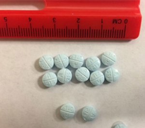 Counterfeit oxycodone pills containing fentanyl.