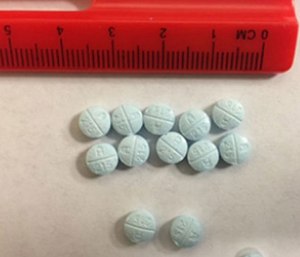 This undated photo provided by the Tennessee Bureau of Investigation shows fake Oxycodone pills that are actually fentanyl that were seized and submitted to bureau crime labs.