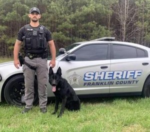 Three-year-old Franklin County K-9 Officer Major died from a gunshot wound on Sunday.