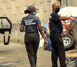 The new Portland Street Response team includes a firefighter/EMT, a mental health crisis responder and two peer support specialists. Instead of peer support specialists, the first team includes two community health workers.