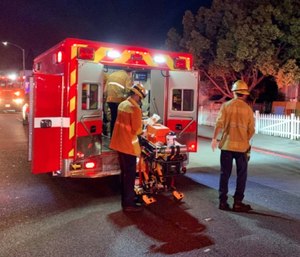 The department said three men were dead and the nine others were injured. (Photo/Long Beach Fire Twitter)