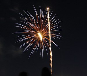 A firefighter in Denmark was hit with a firework while battling a blaze at a beach. Fireworks can only be used in Denmark between Dec. 27 and Jan.1.